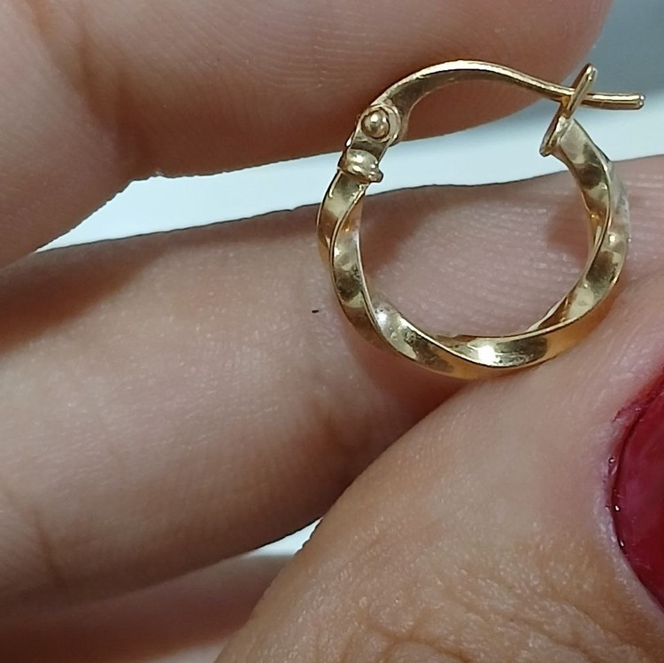 گوشواره حلقه ای طلا مدل پیچی وزن 700سوتی