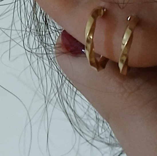 گوشواره حلقه ای طلا مدل پیچی وزن 700سوتی
