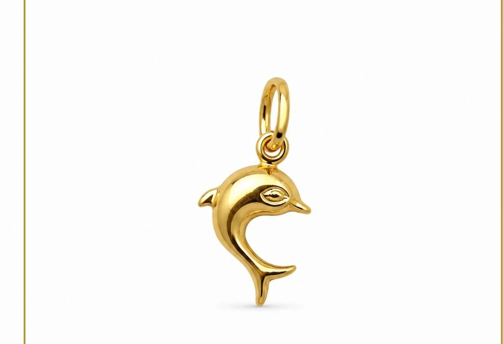 آویز طلا دلفین وزن 410سوتی کم اجرت